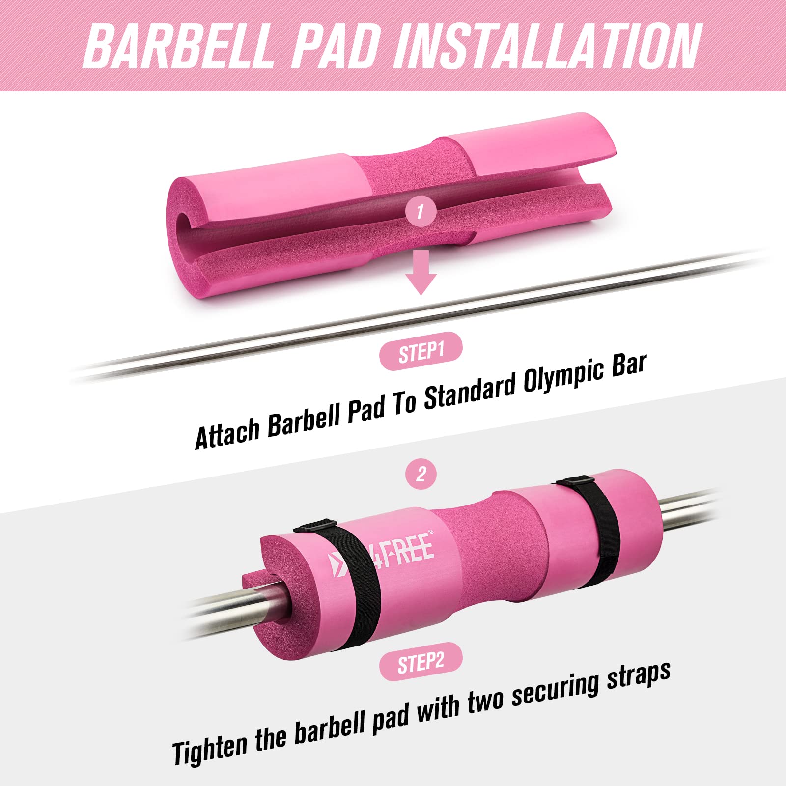 9-Piece Barbell Pad Set – Squat & Hip Thrust Cushion with Resistance Bands & Straps