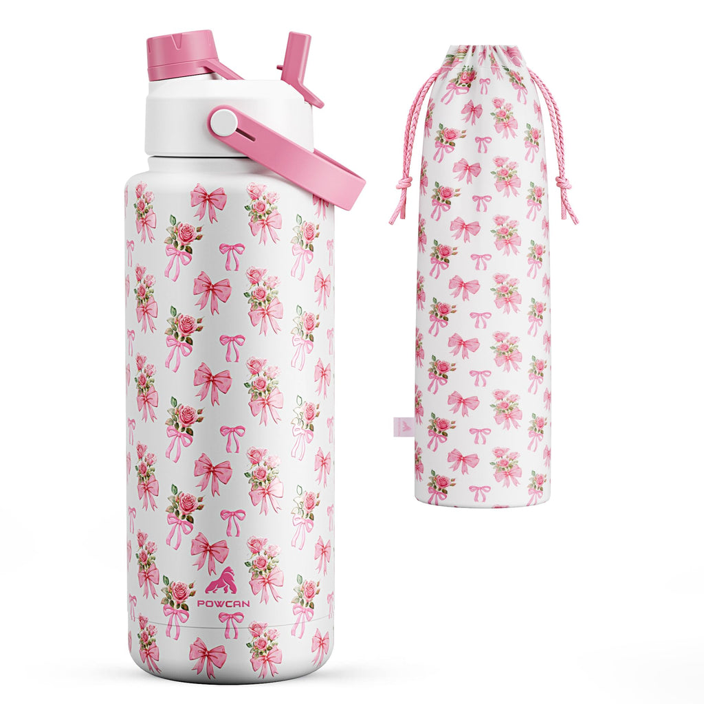 40 oz Insulated Water Bottle – 2-in-1 Straw & Spout Lid, Keeps Cold 24 Hours