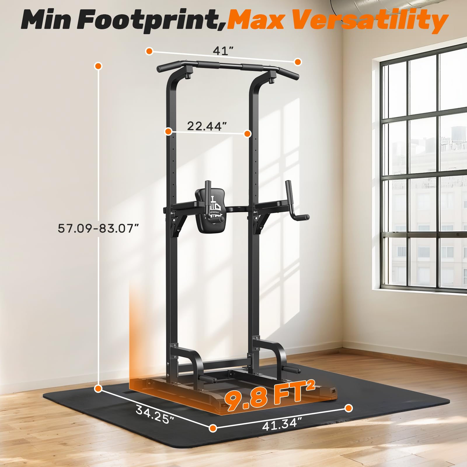 Power Tower Pull Up & Dip Station – 450 lb Capacity Home Gym Strength Trainer