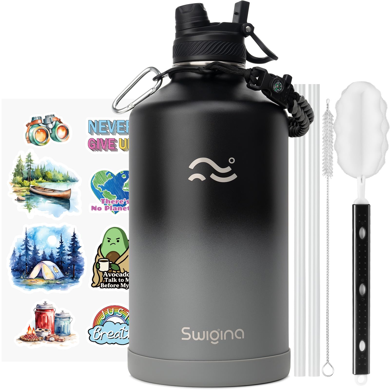Insulated Water Bottle with Silicone Boot – 24 oz, Cold 36 Hrs / Hot 18 Hrs