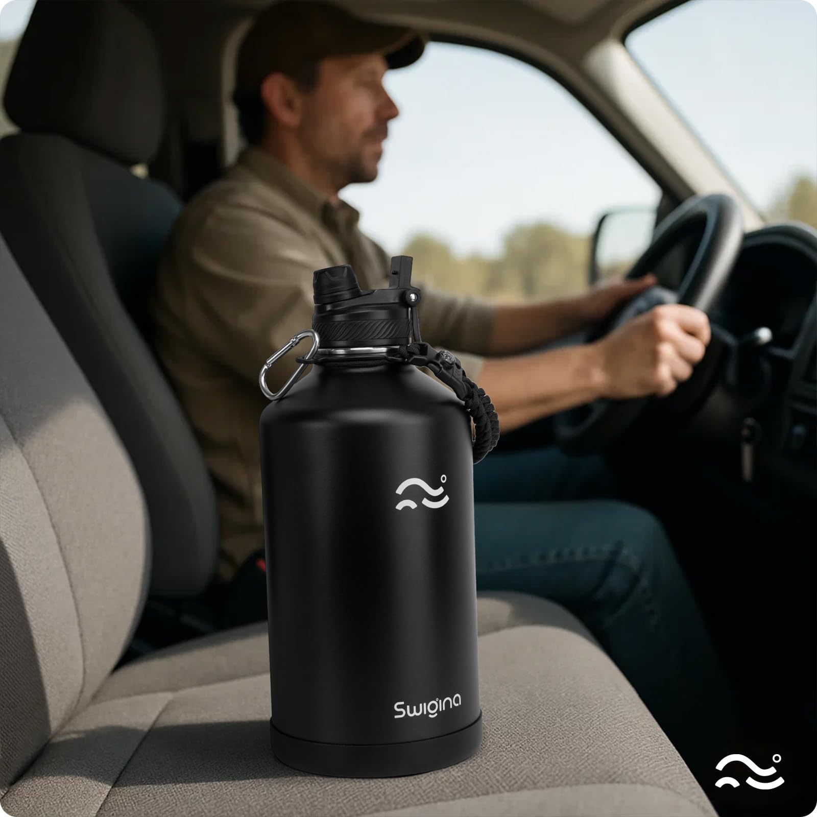Insulated Water Bottle with Silicone Boot – 24 oz, Cold 36 Hrs / Hot 18 Hrs