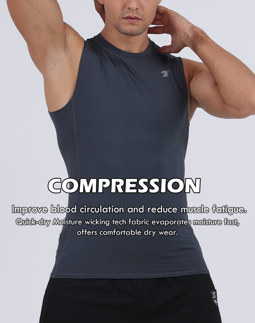Men's Compression Tank Tops 5-Pack – Sleeveless Athletic Base Layer Shirts