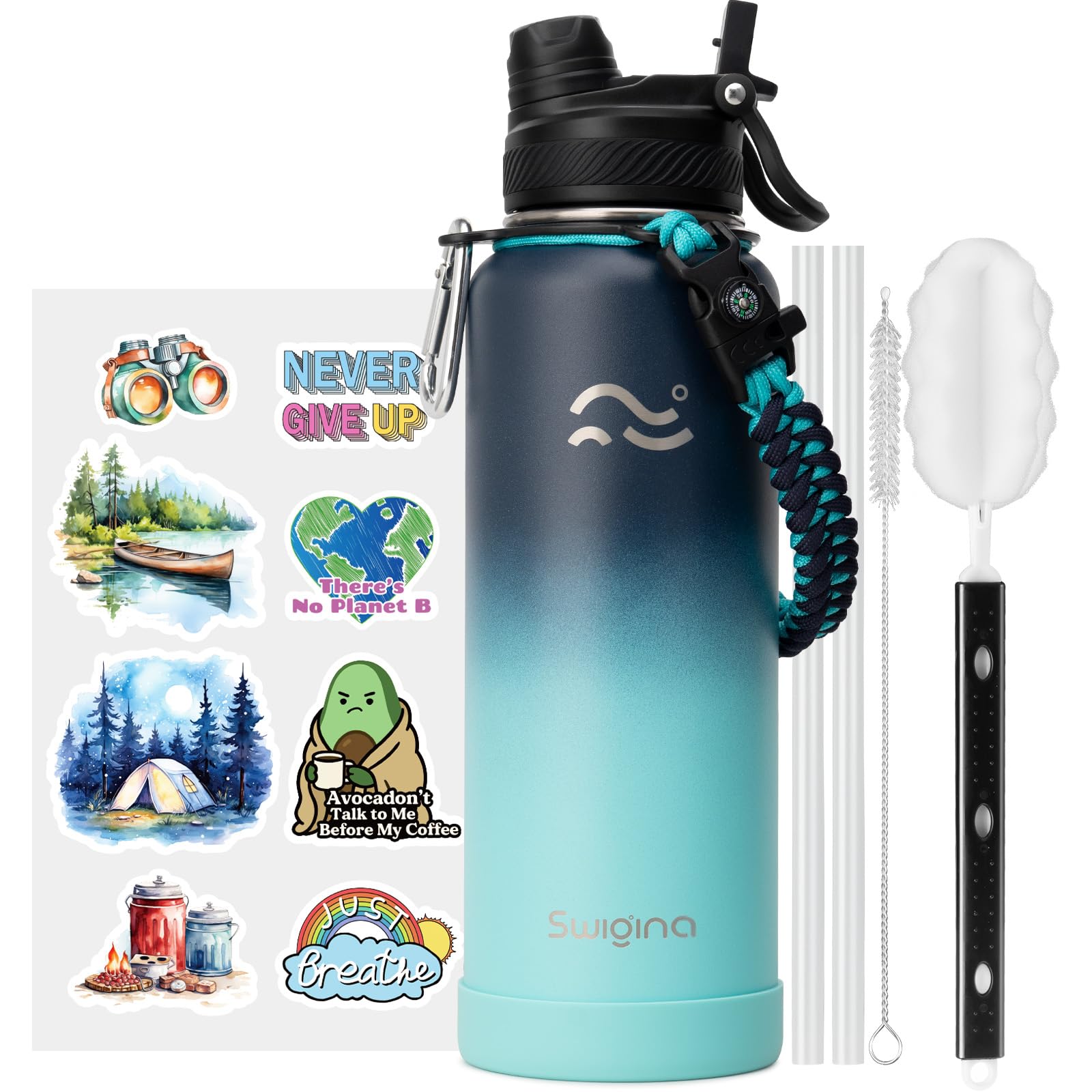Insulated Water Bottle with Silicone Boot – 24 oz, Cold 36 Hrs / Hot 18 Hrs