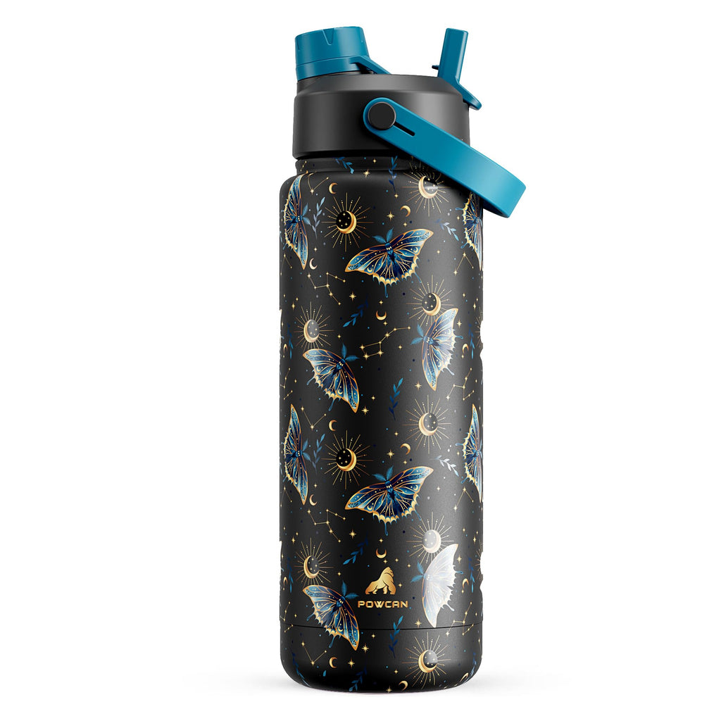 40 oz Insulated Water Bottle – 2-in-1 Straw & Spout Lid, Keeps Cold 24 Hours