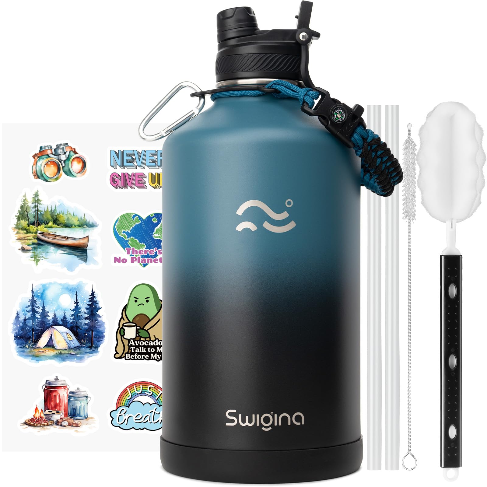Insulated Water Bottle with Silicone Boot – 24 oz, Cold 36 Hrs / Hot 18 Hrs