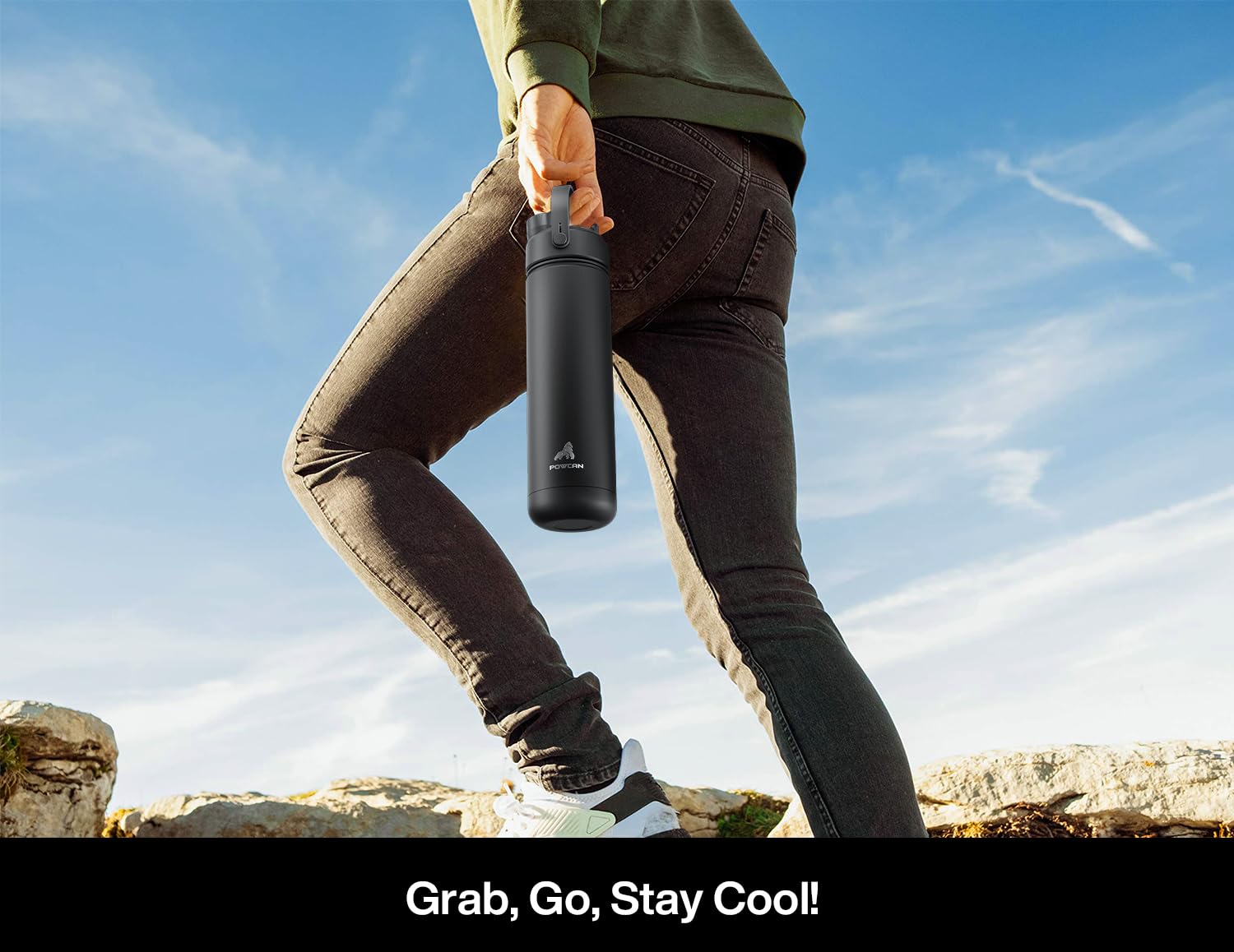 40 oz Insulated Water Bottle – 2-in-1 Straw & Spout Lid, Keeps Cold 24 Hours