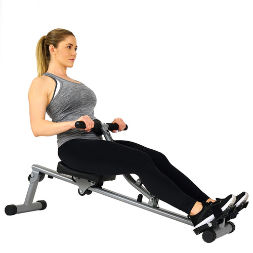 Compact adjustable rowing machine for full-body home workouts
