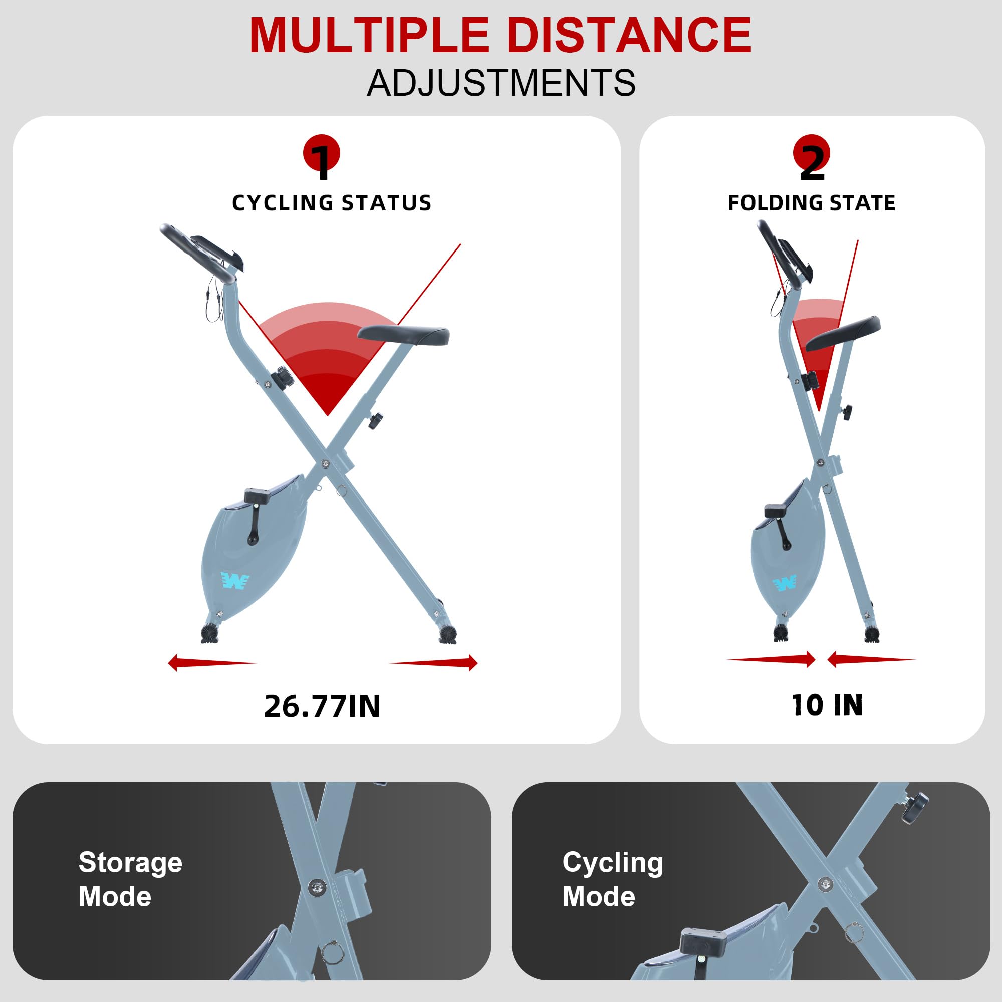 5-in-1 Foldable Exercise Bike – 16-Level Magnetic Indoor Cycling Bike, 350 lb Capacity
