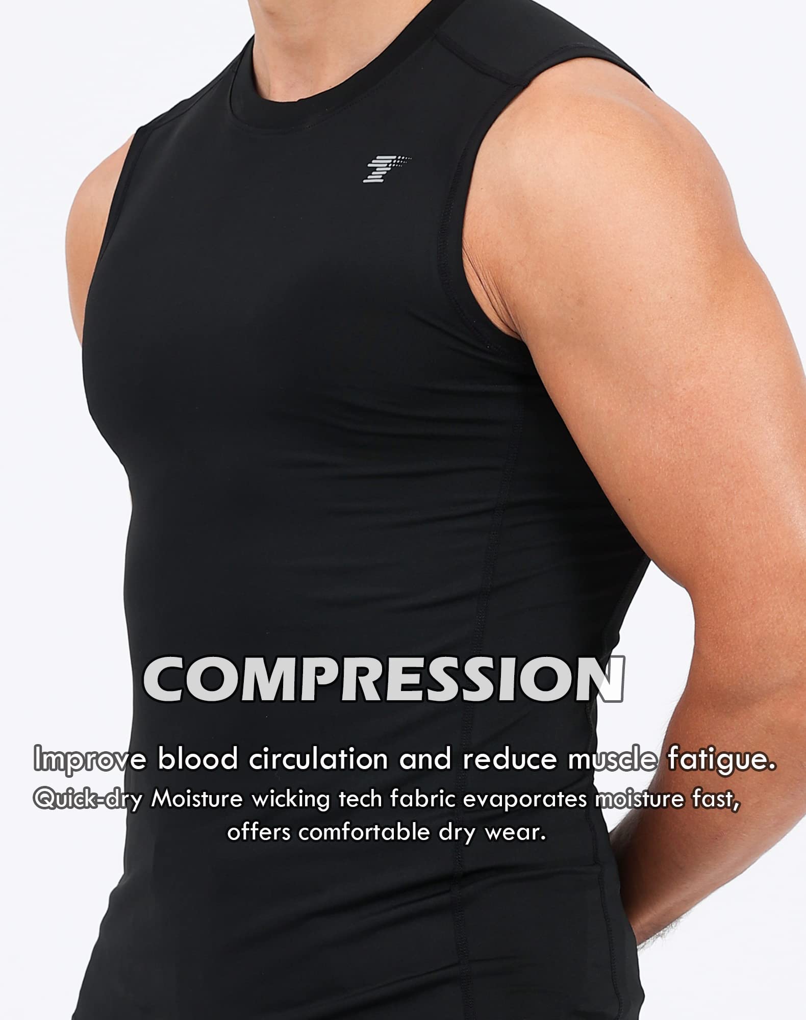 Men's Compression Tank Tops 5-Pack – Sleeveless Athletic Base Layer Shirts