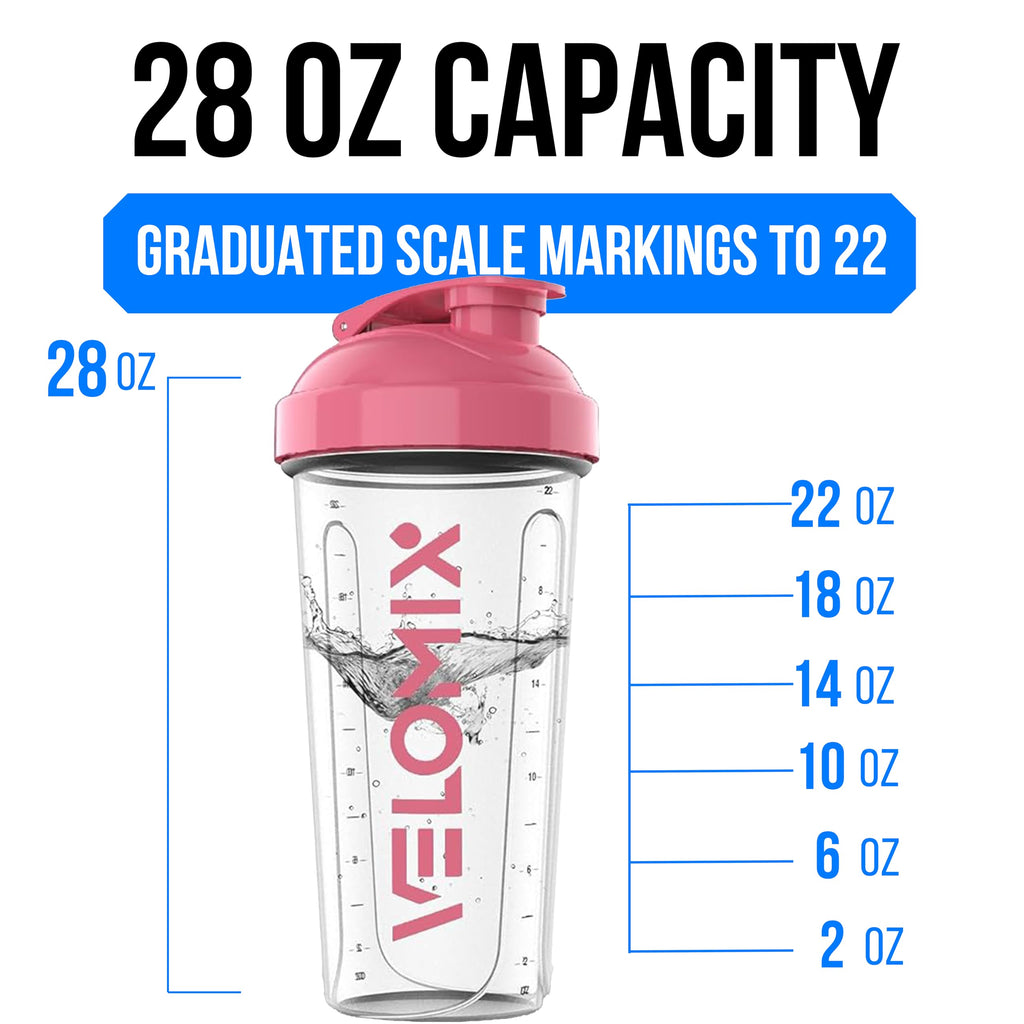 Protein Shaker Bottles 2-Pack – 28 oz Leak-Proof Shaker Cups with Wire Whisks