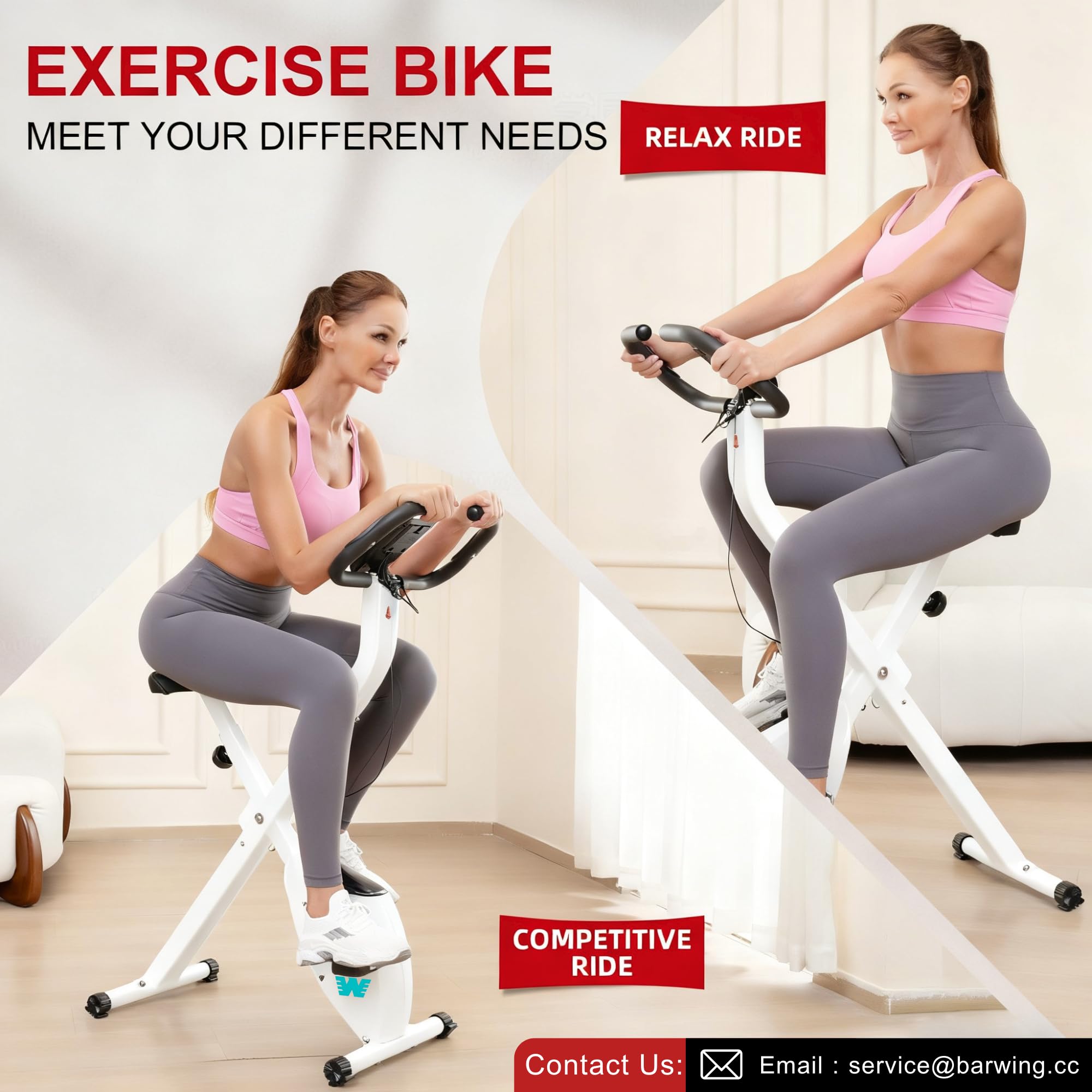 5-in-1 Foldable Exercise Bike – 16-Level Magnetic Indoor Cycling Bike, 350 lb Capacity