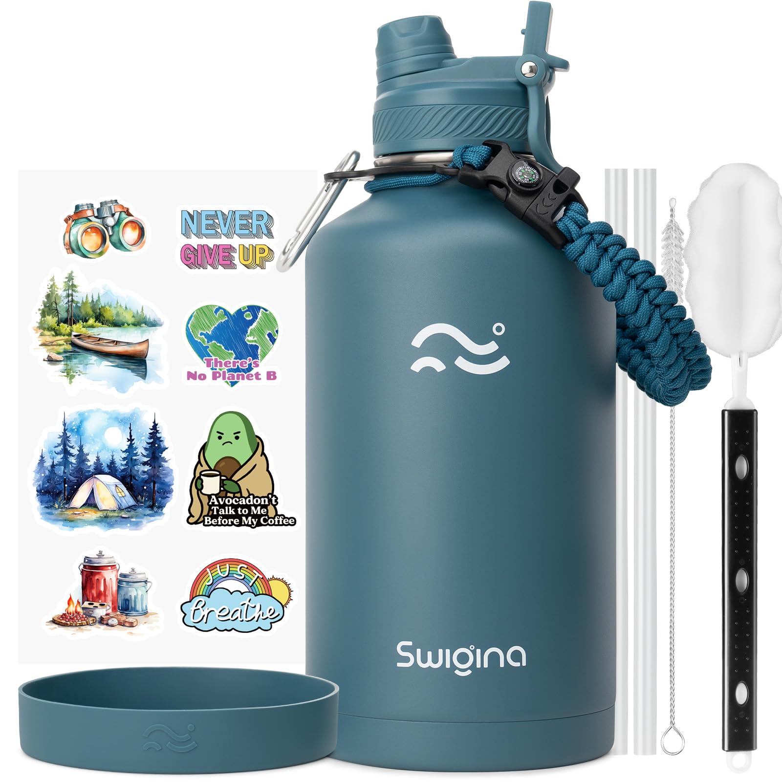 Insulated Water Bottle with Silicone Boot – 24 oz, Cold 36 Hrs / Hot 18 Hrs