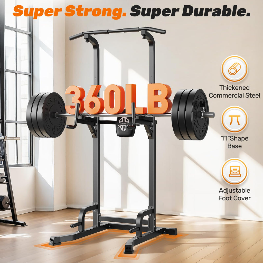 Power Tower Pull Up & Dip Station – 450 lb Capacity Home Gym Strength Trainer