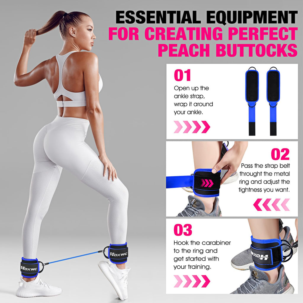 Ankle Resistance Bands with Cuffs – Glute & Leg Booty Workout Bands