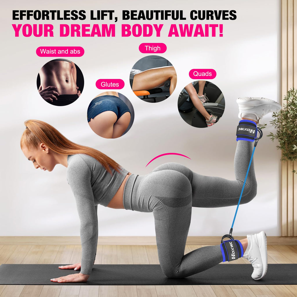 Ankle Resistance Bands with Cuffs – Glute & Leg Booty Workout Bands