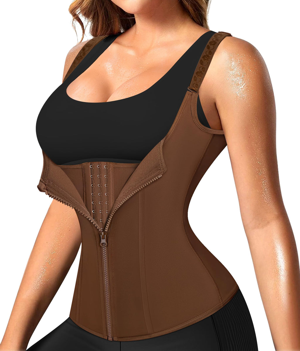 Waist Trainer Corset with Zipper – Adjustable Tummy-Control Shapewear for Women