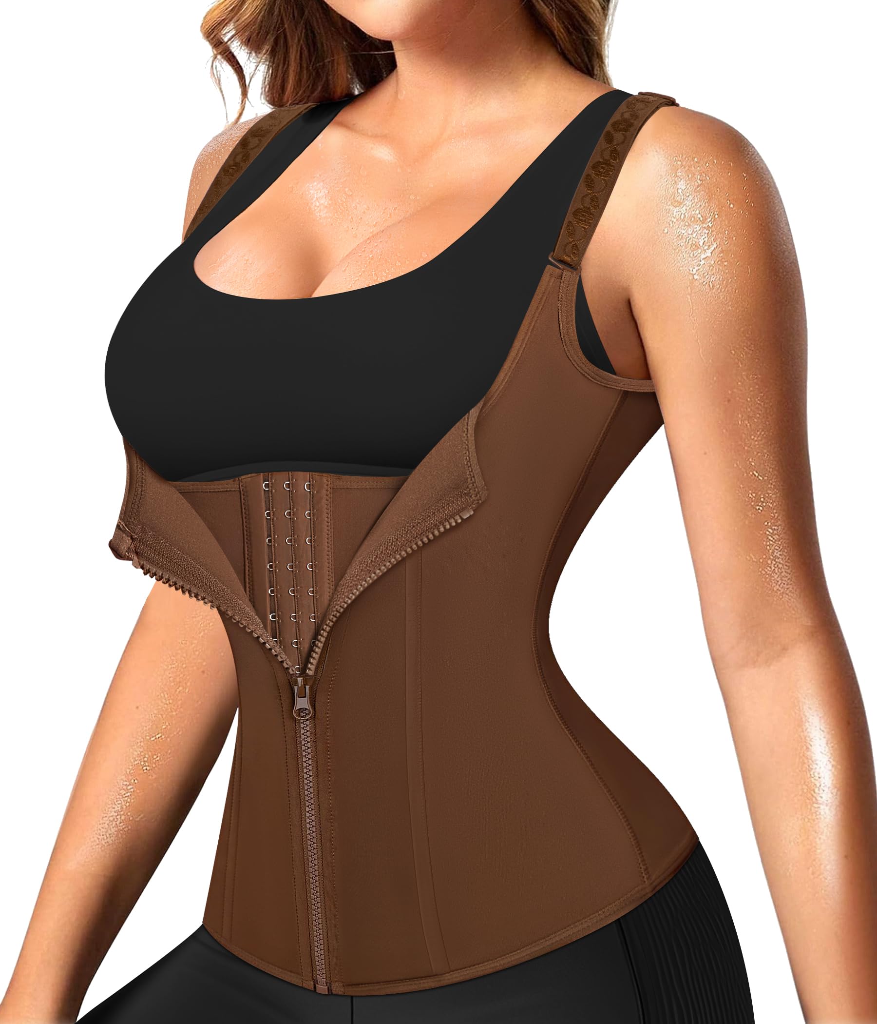 Waist Trainer Corset with Zipper – Adjustable Tummy-Control Shapewear for Women