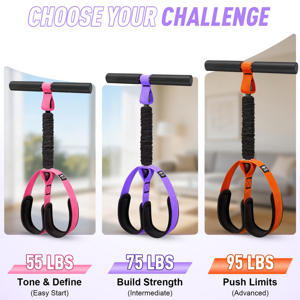 Pedal Resistance Band with Handles – Full Body Home Workout & Physical Therapy Trainer