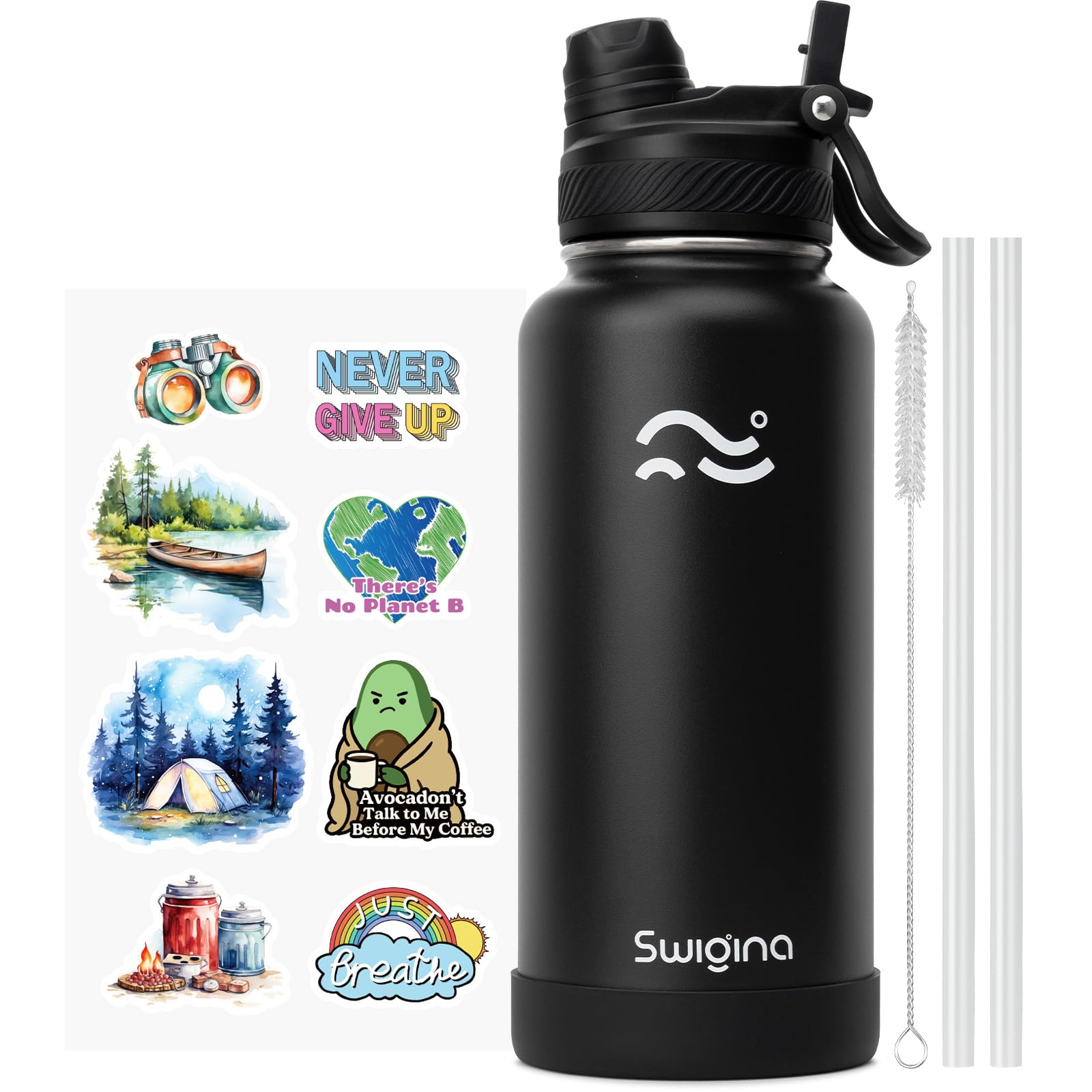 Insulated Water Bottle with Silicone Boot – 24 oz, Cold 36 Hrs / Hot 18 Hrs
