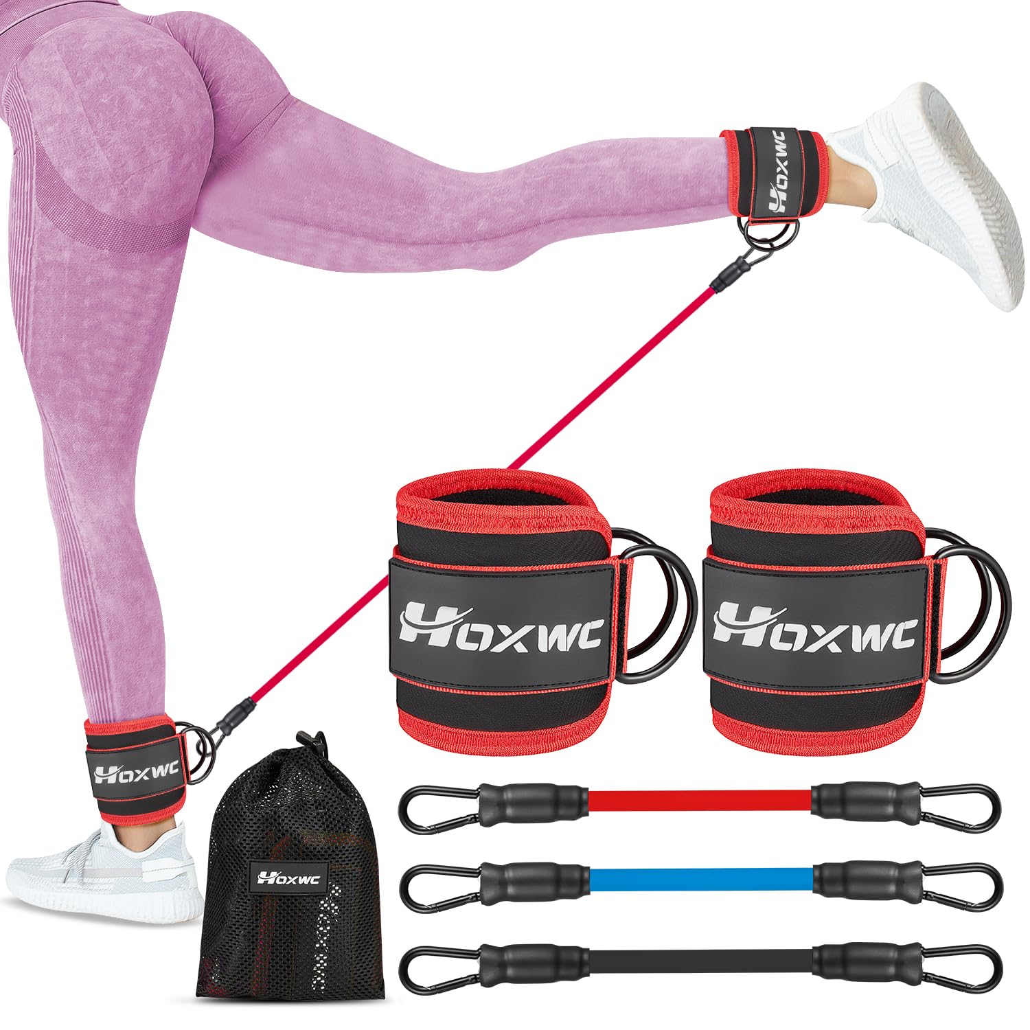 Ankle Resistance Bands with Cuffs – Glute & Leg Booty Workout Bands
