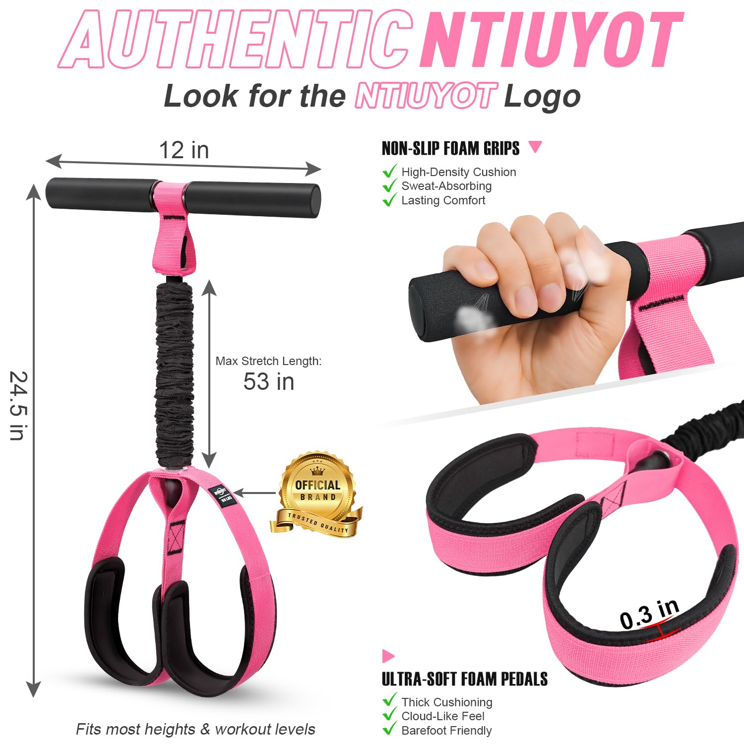 Pedal Resistance Band with Handles – Full Body Home Workout & Physical Therapy Trainer