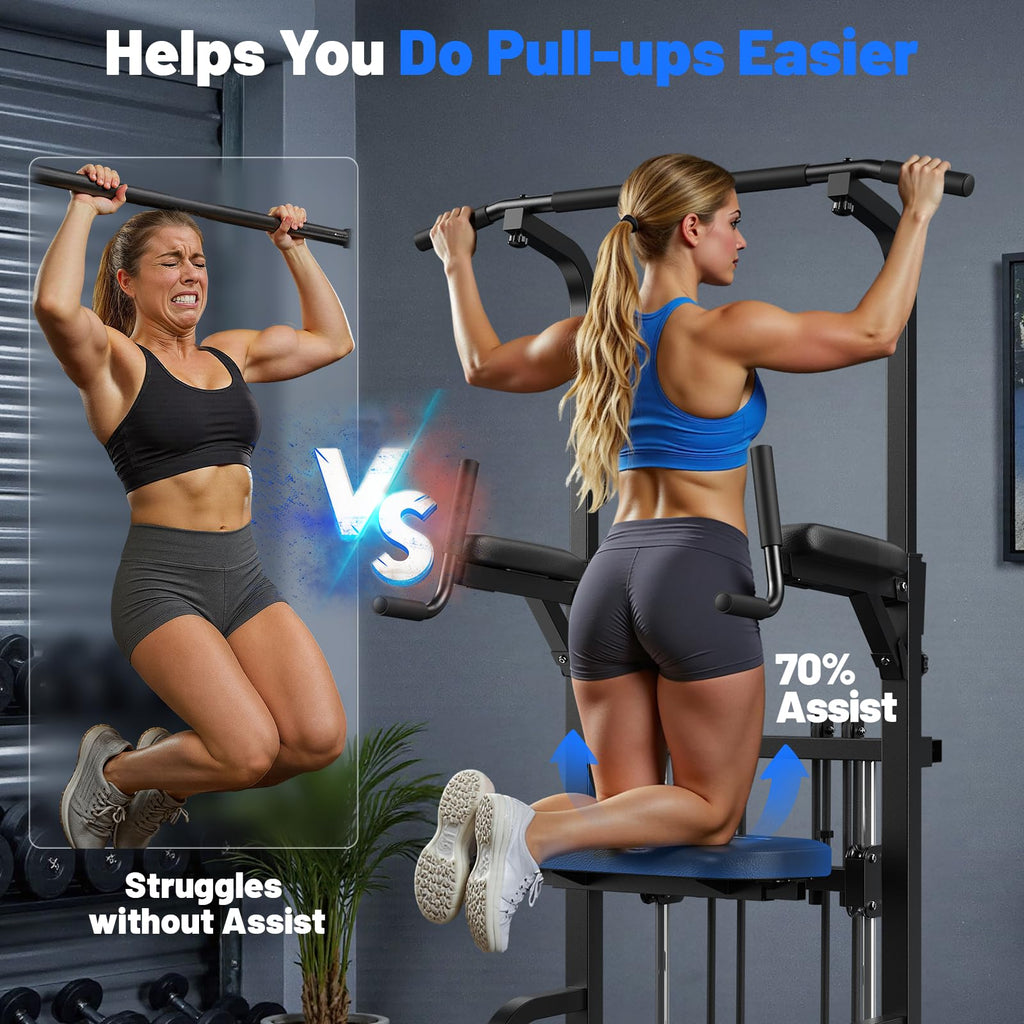 Power Tower Pull Up & Dip Station – 450 lb Capacity Home Gym Strength Trainer