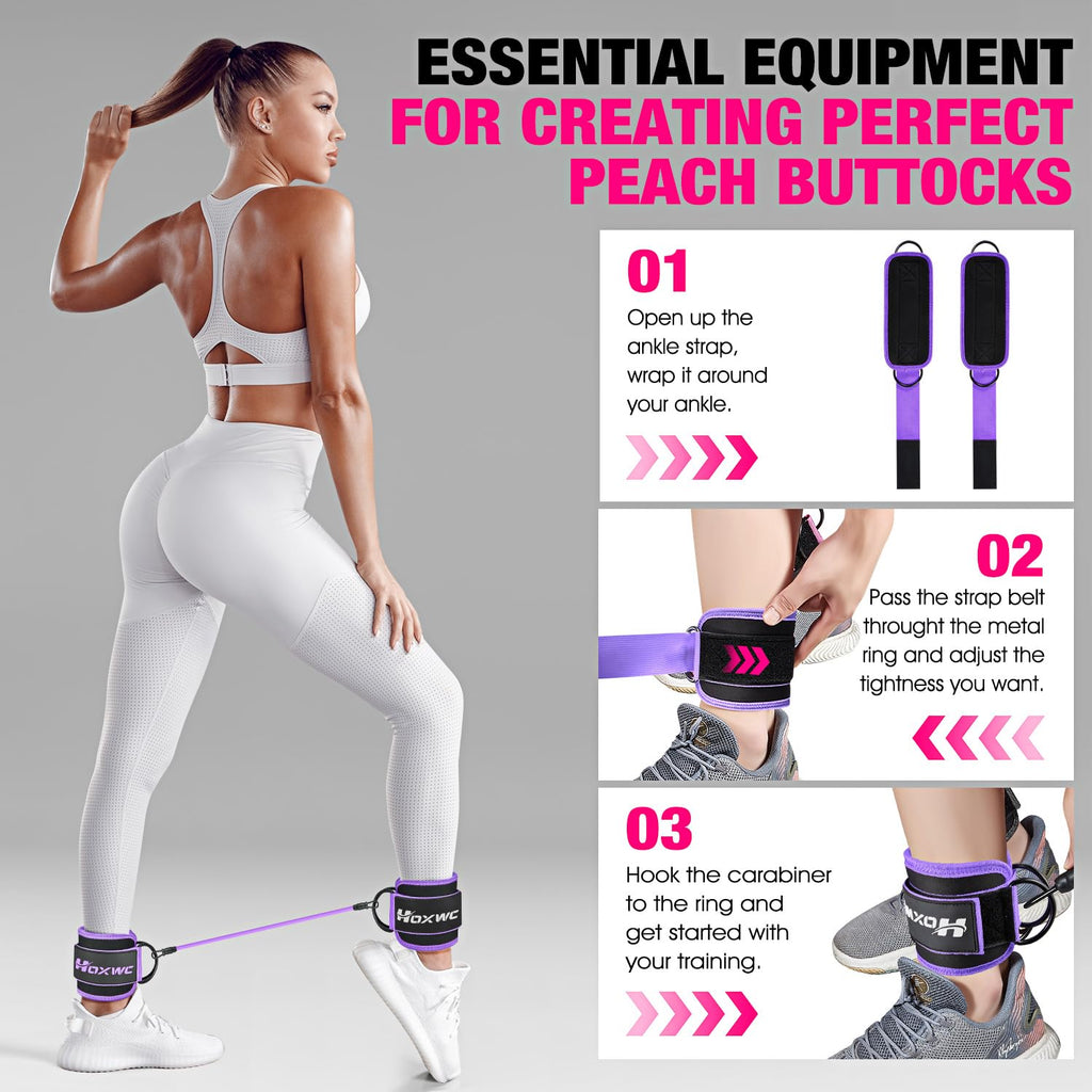 Ankle Resistance Bands with Cuffs – Glute & Leg Booty Workout Bands