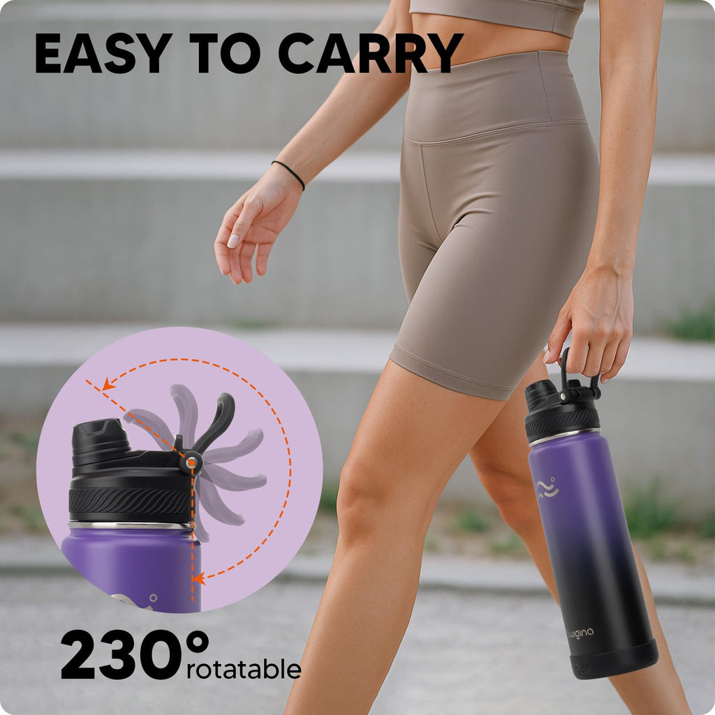 Insulated Water Bottle with Silicone Boot – 24 oz, Cold 36 Hrs / Hot 18 Hrs