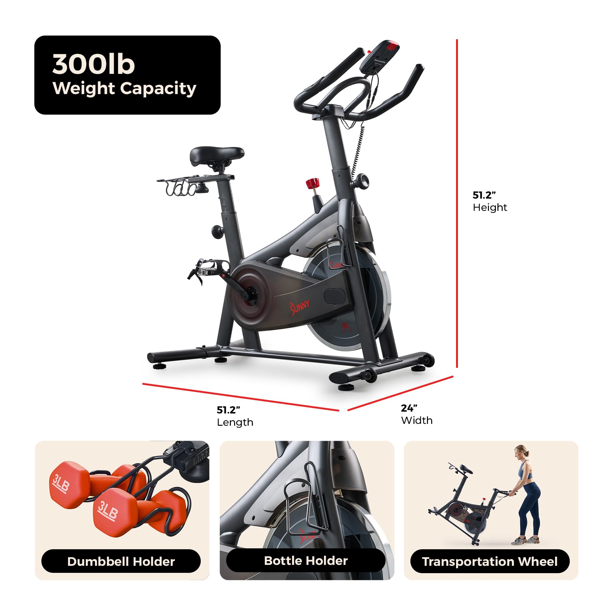 Smart Magnetic Indoor Cycling Bike – Quiet Belt Drive Exercise Bike for Home Cardio