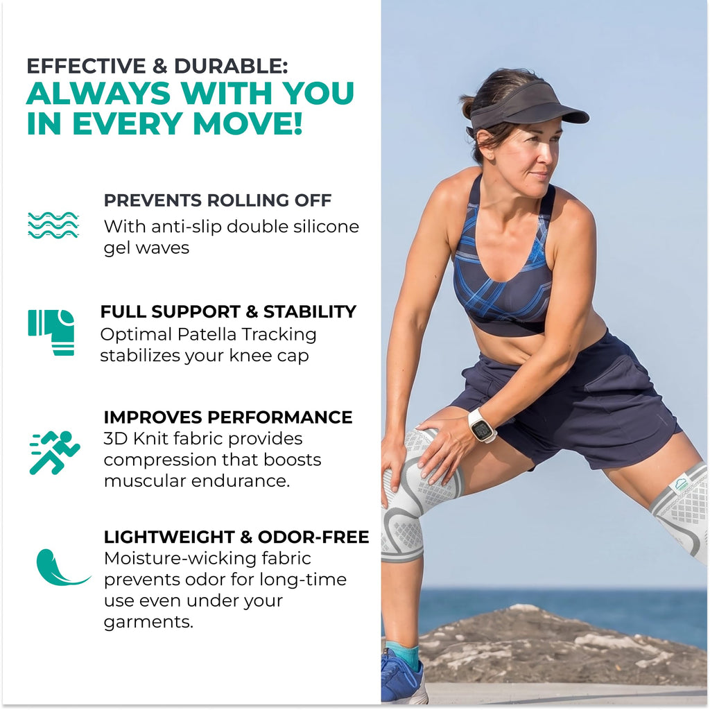Compression Knee Brace (2-Pack) – Support Sleeves for Workouts & Joint Pain Relief