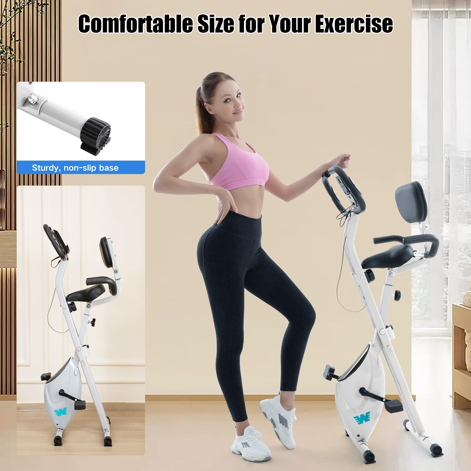 5-in-1 Foldable Exercise Bike – 16-Level Magnetic Indoor Cycling Bike, 350 lb Capacity