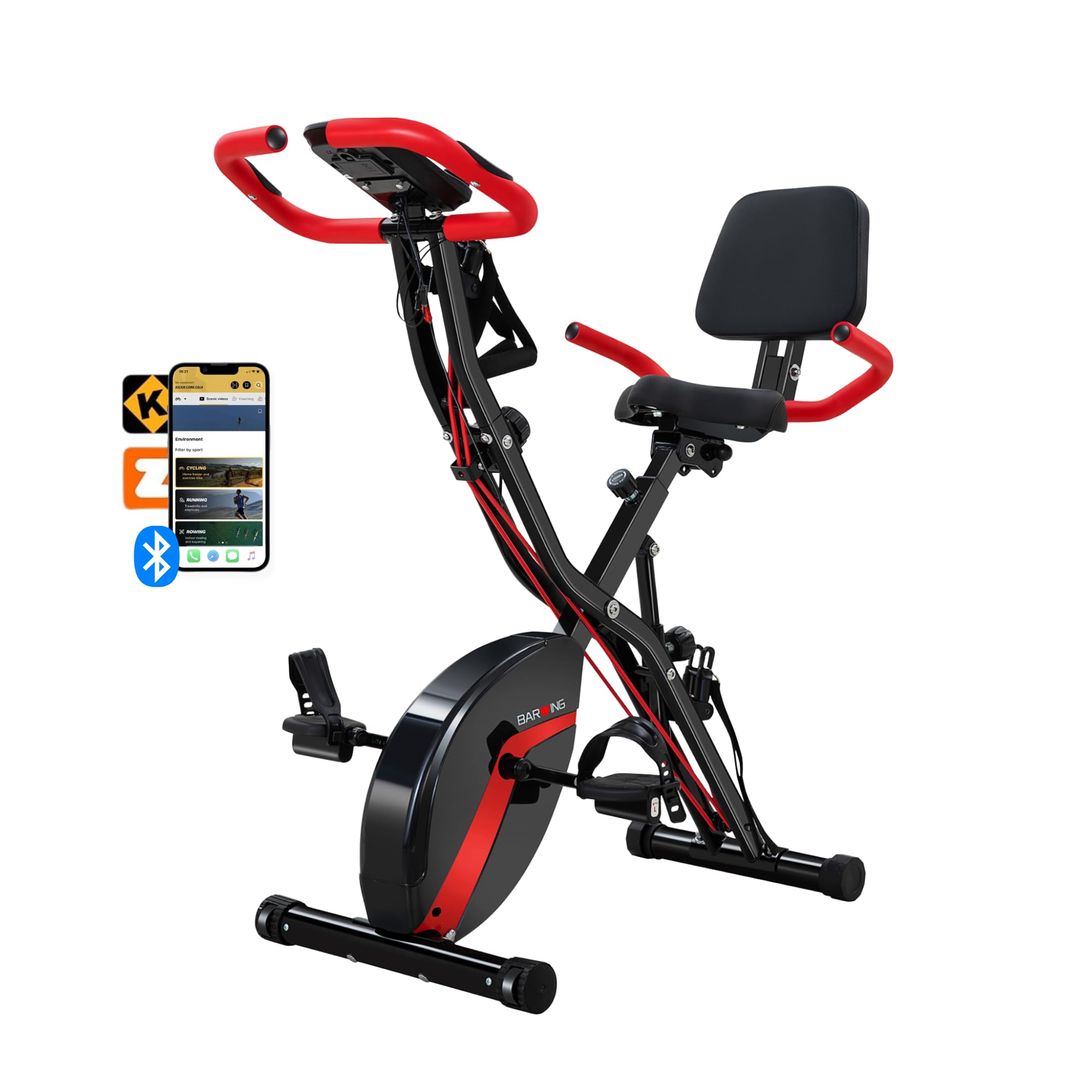 5-in-1 Foldable Exercise Bike – 16-Level Magnetic Indoor Cycling Bike, 350 lb Capacity