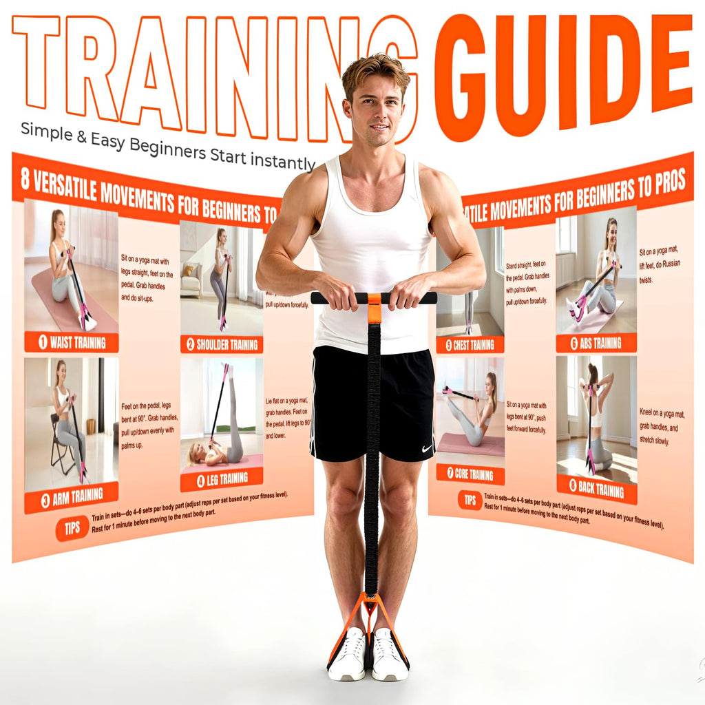 Pedal Resistance Band with Handles – Full Body Home Workout & Physical Therapy Trainer