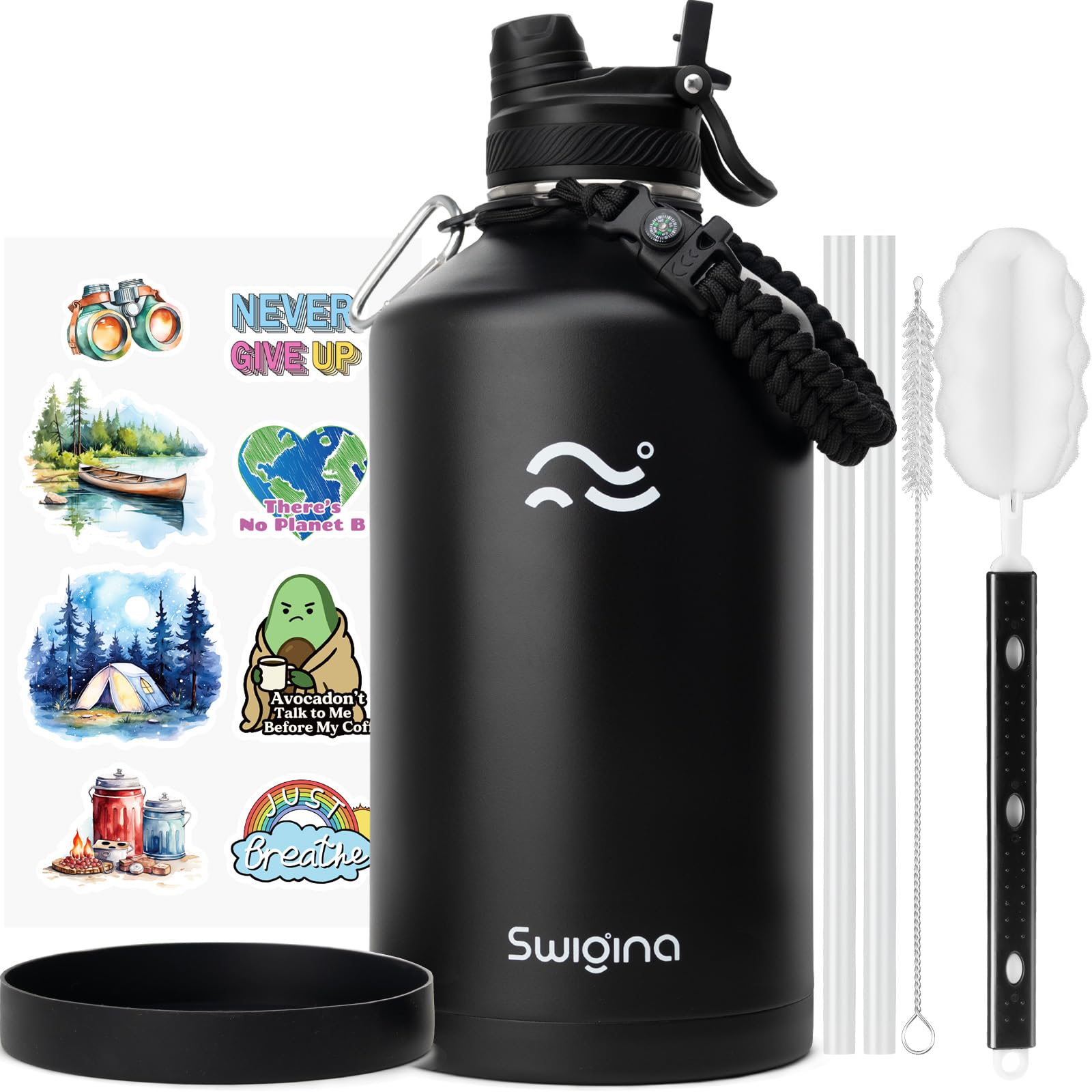 Insulated Water Bottle with Silicone Boot – 24 oz, Cold 36 Hrs / Hot 18 Hrs