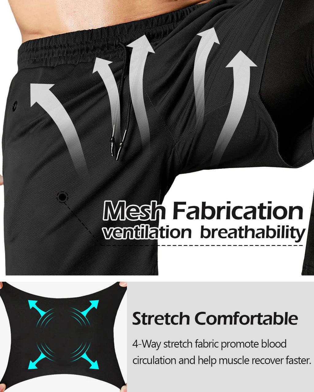 Men's 2-in-1 Running Pants – Gym Workout Compression Training Tights