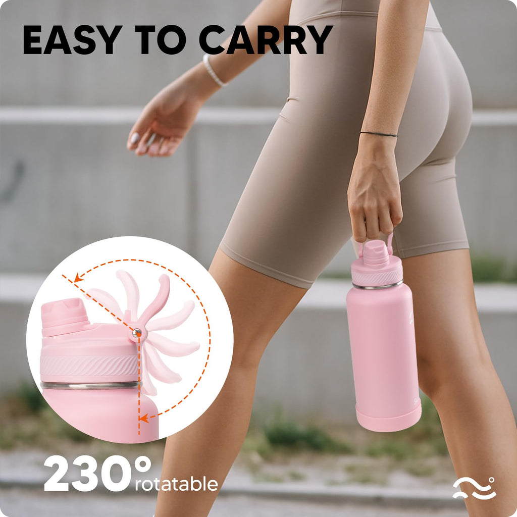 Insulated Water Bottle with Silicone Boot – 24 oz, Cold 36 Hrs / Hot 18 Hrs