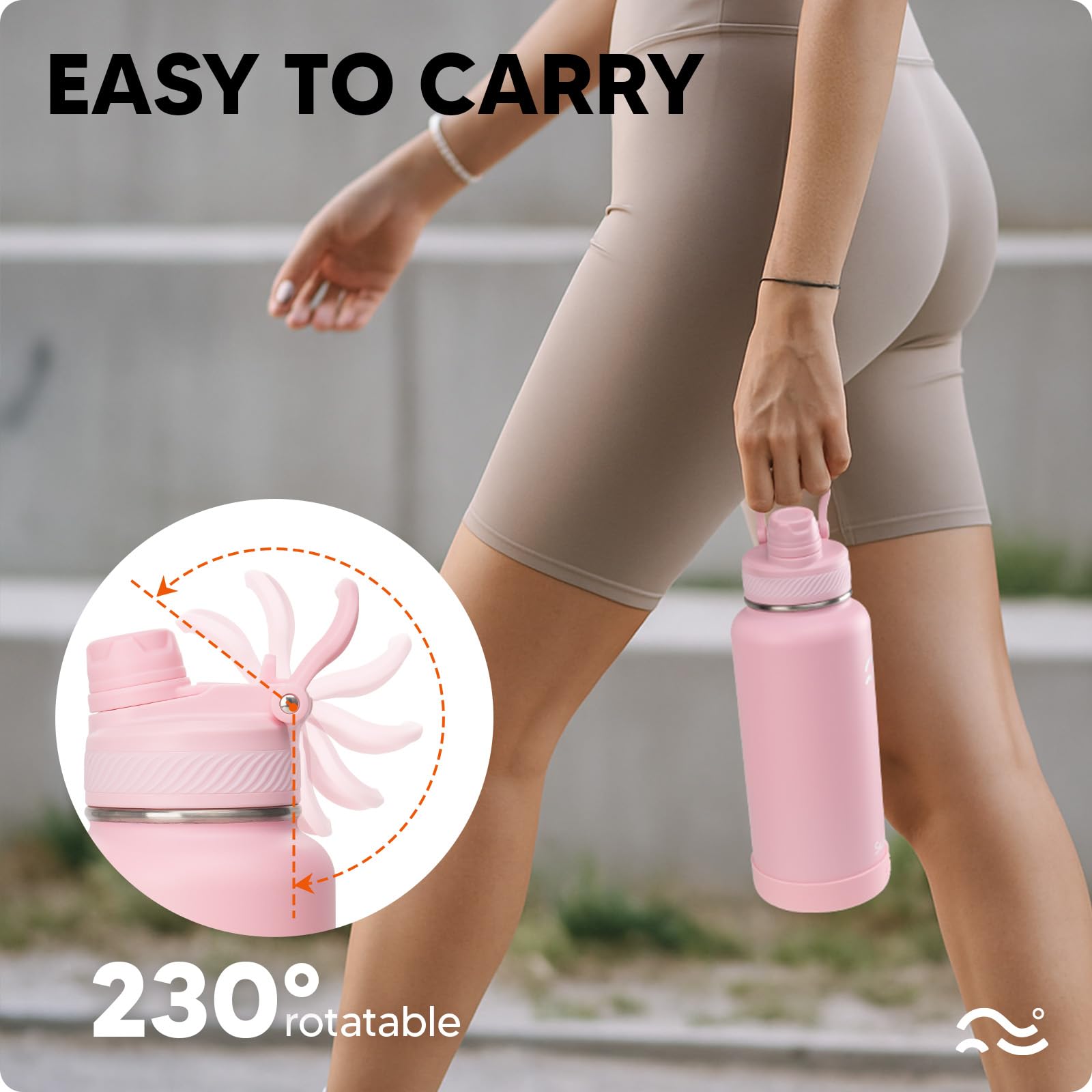 Insulated Water Bottle with Silicone Boot – 24 oz, Cold 36 Hrs / Hot 18 Hrs