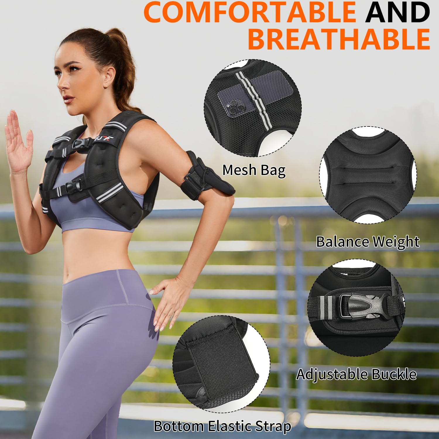 Women's Weighted Vest – Reflective Adjustable Vest for Running & Workouts