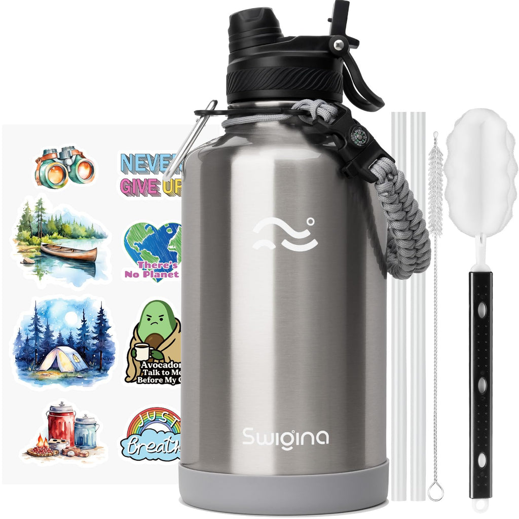 Insulated Water Bottle with Silicone Boot – 24 oz, Cold 36 Hrs / Hot 18 Hrs