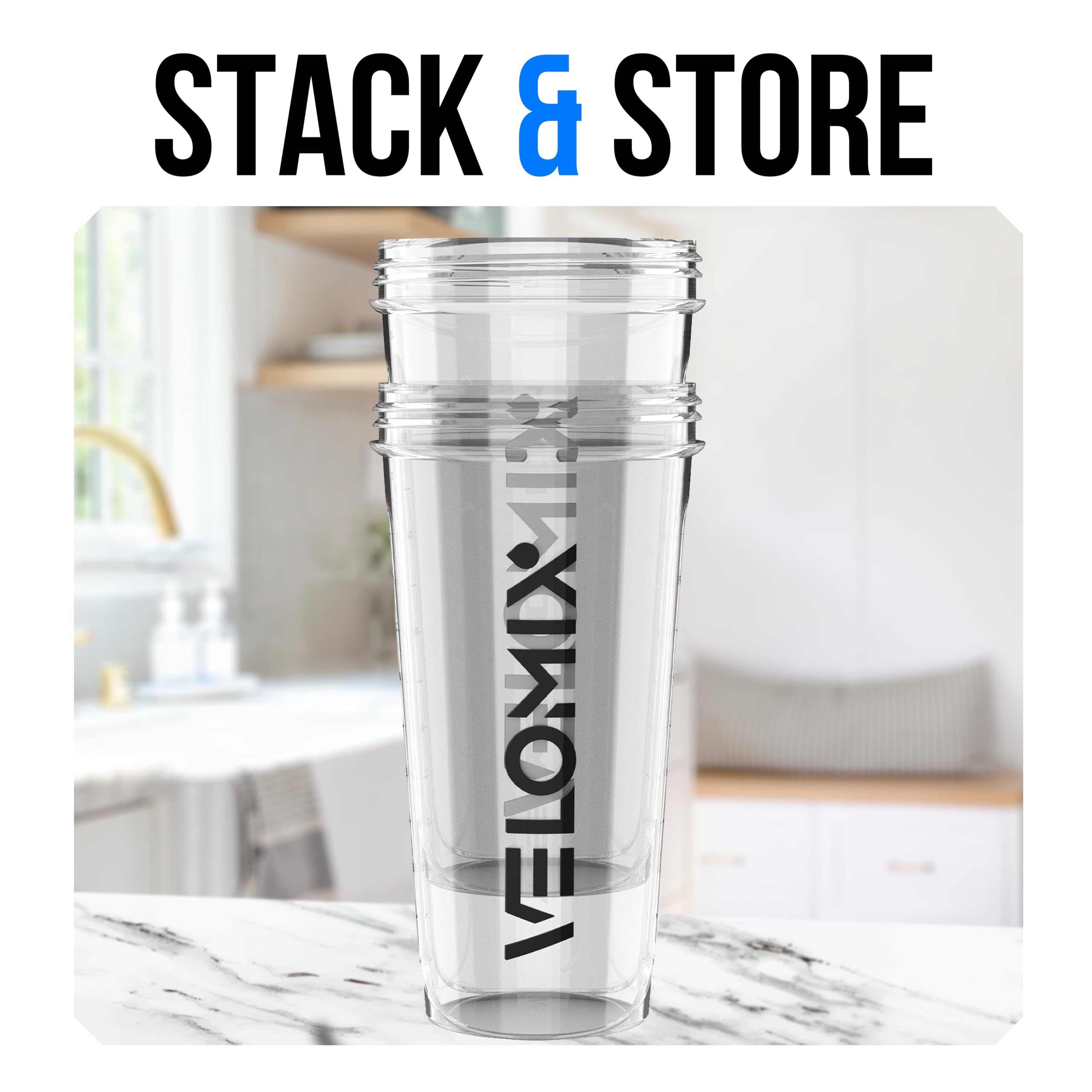 Protein Shaker Bottles 2-Pack – 28 oz Leak-Proof Shaker Cups with Wire Whisks