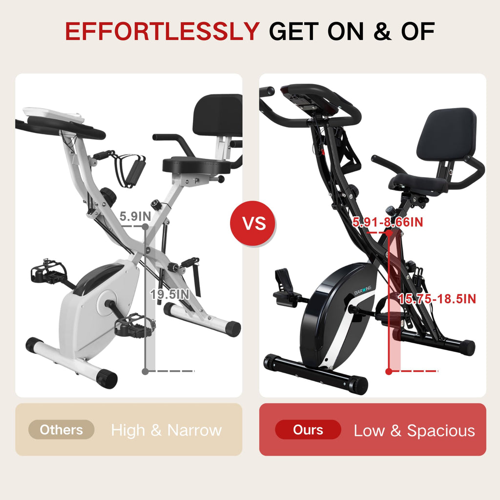 5-in-1 Foldable Exercise Bike – 16-Level Magnetic Indoor Cycling Bike, 350 lb Capacity
