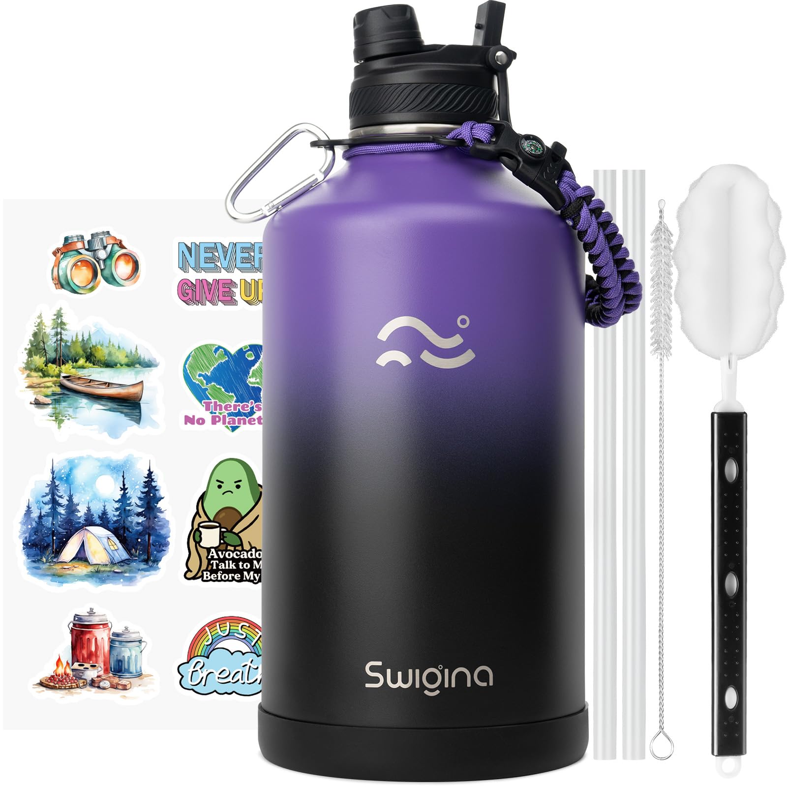 Insulated Water Bottle with Silicone Boot – 24 oz, Cold 36 Hrs / Hot 18 Hrs