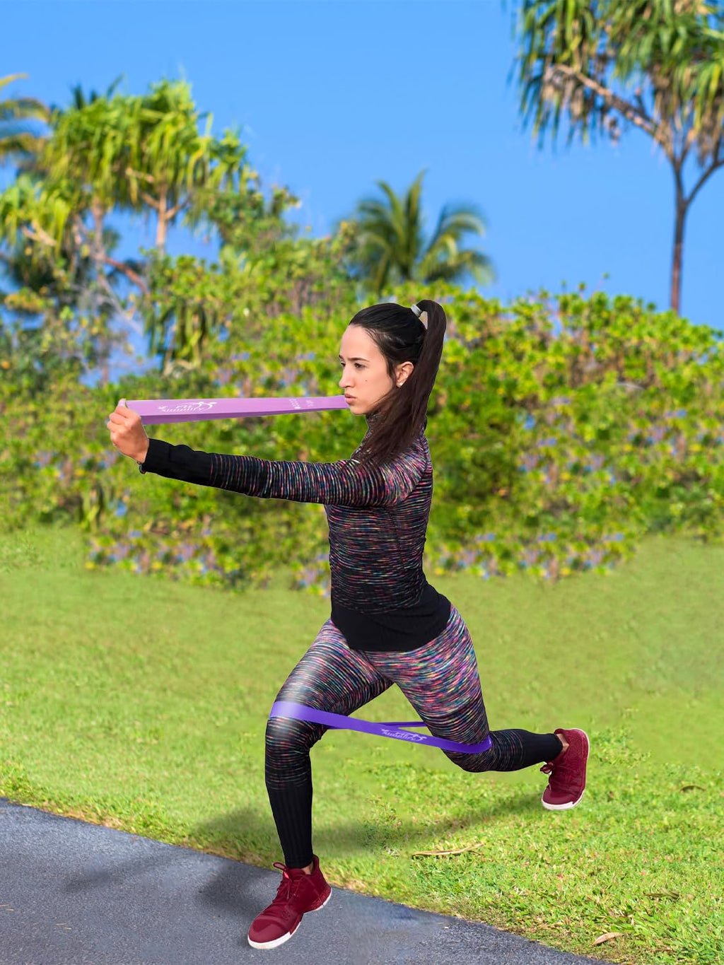 Resistance Loop Bands Set of 5 – Exercise Bands with Guide & Carry Bag