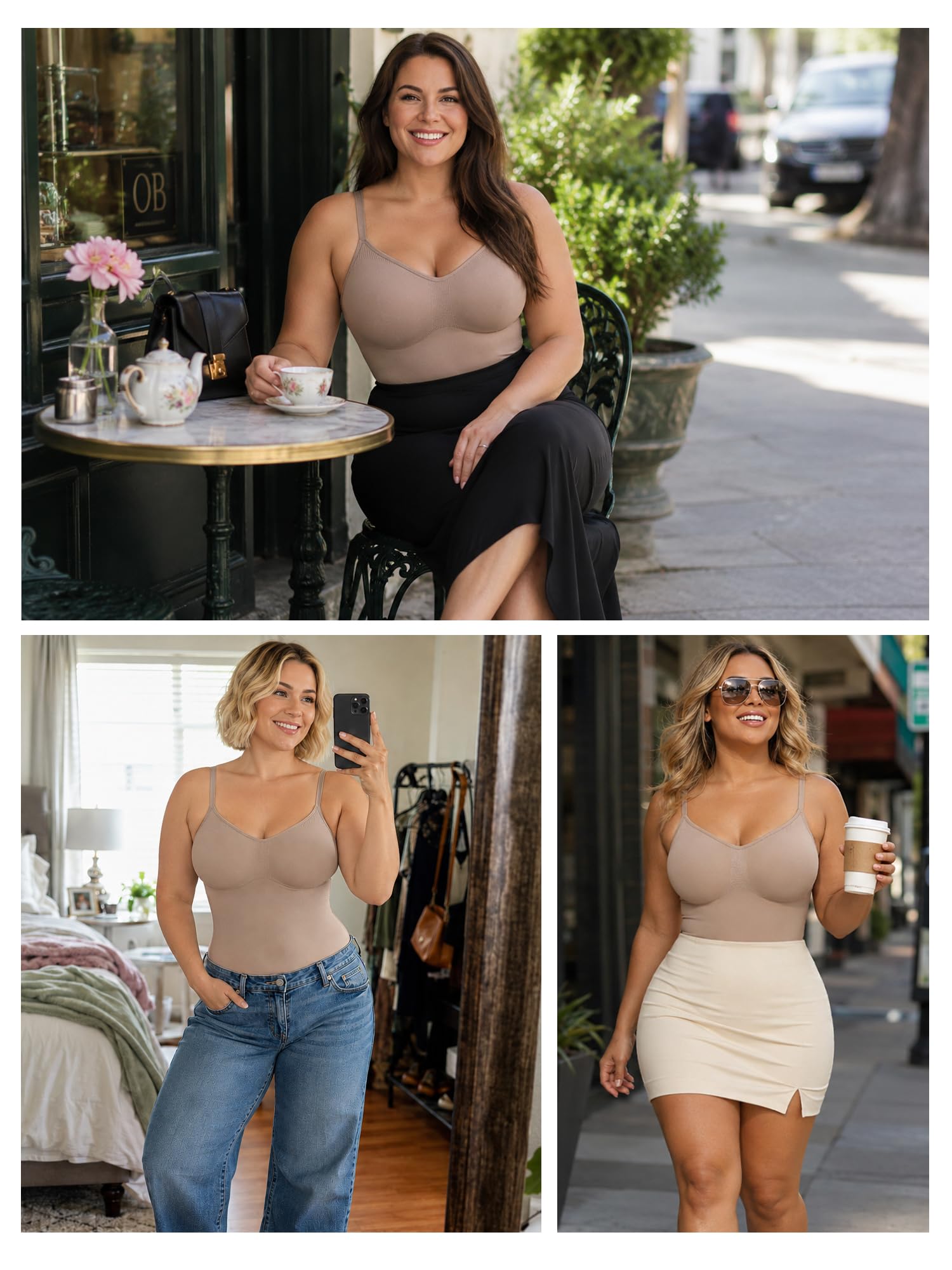 Tummy-Control Bodysuit Shaper – Mid-Thigh Body Shaper Shorts for a Lifted Look
