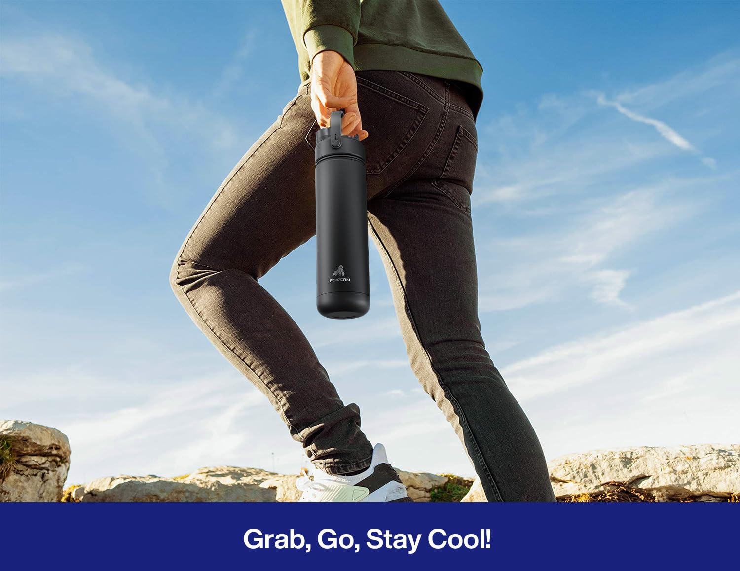 40 oz Insulated Water Bottle – 2-in-1 Straw & Spout Lid, Keeps Cold 24 Hours