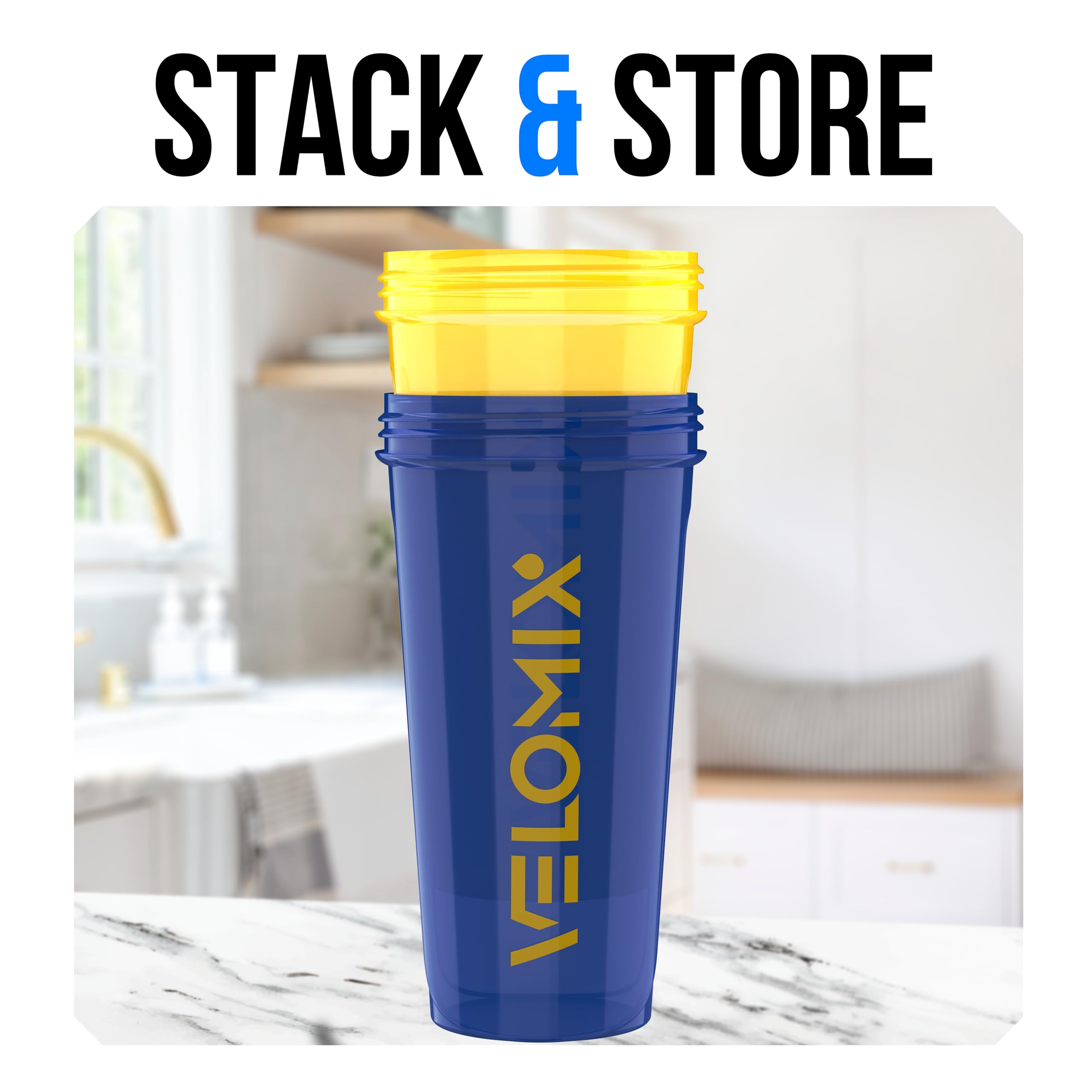 Protein Shaker Bottles 2-Pack – 28 oz Leak-Proof Shaker Cups with Wire Whisks