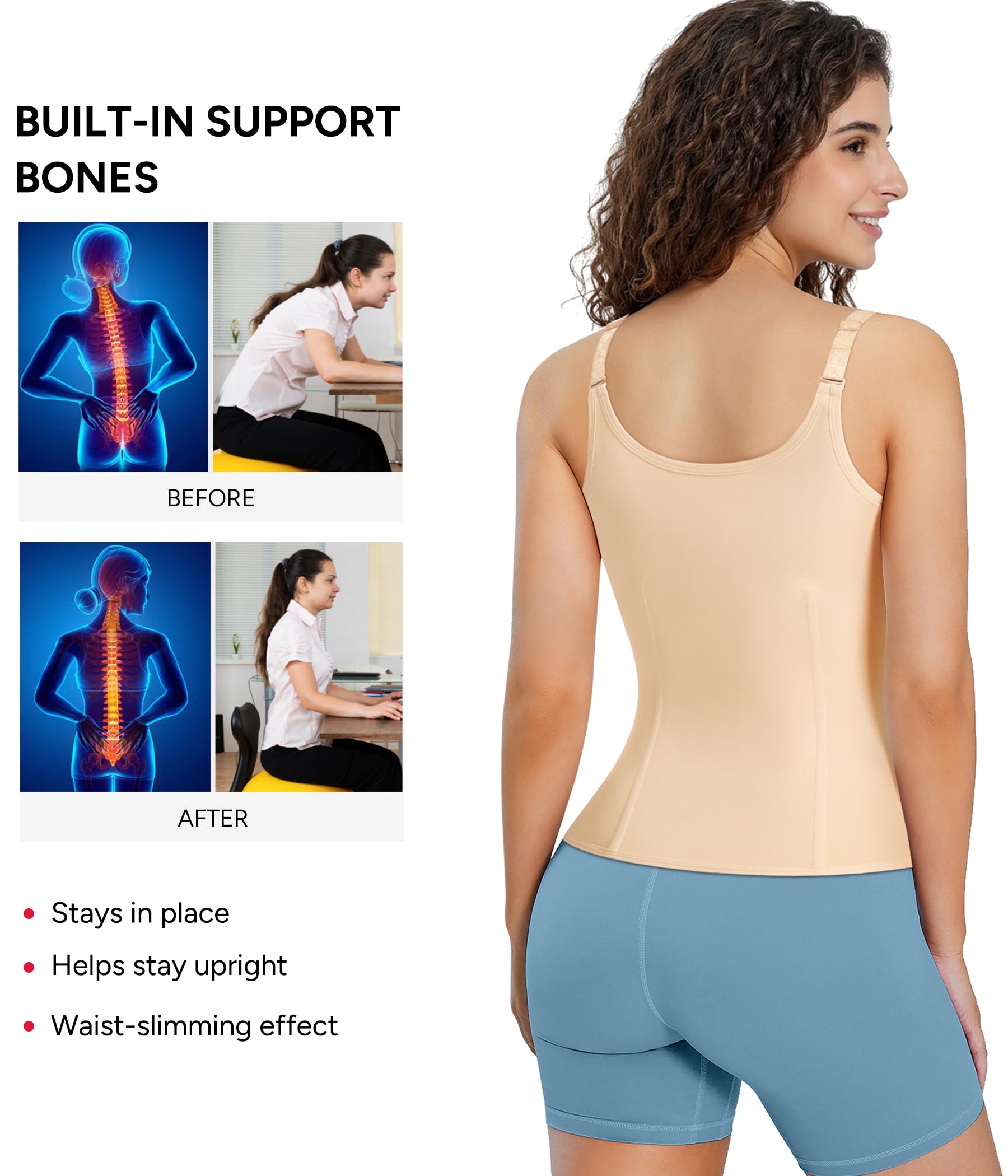 Waist Trainer Corset with Zipper – Adjustable Tummy-Control Shapewear for Women