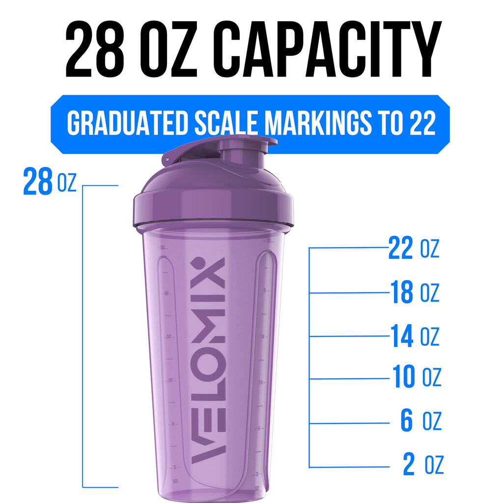 Protein Shaker Bottles 2-Pack – 28 oz Leak-Proof Shaker Cups with Wire Whisks