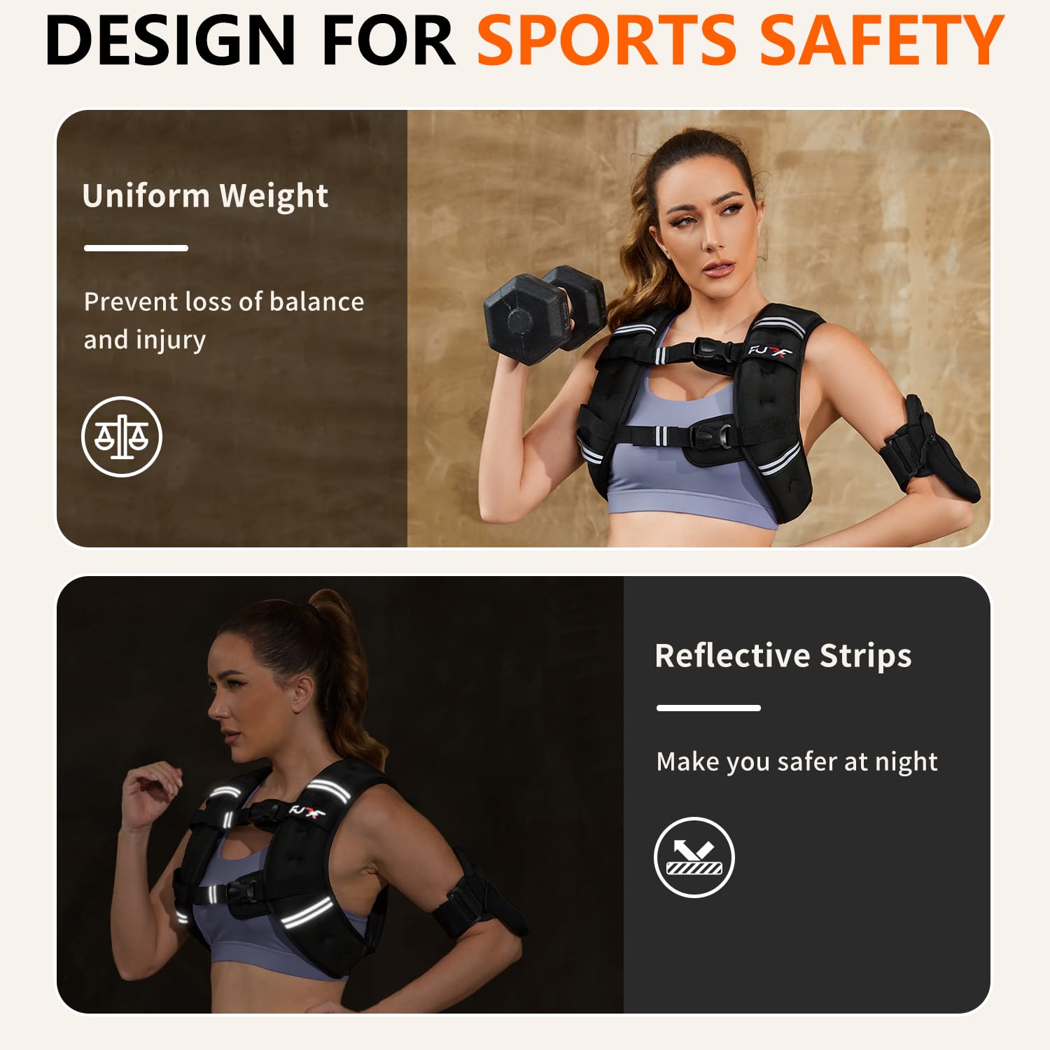 Women's Weighted Vest – Reflective Adjustable Vest for Running & Workouts