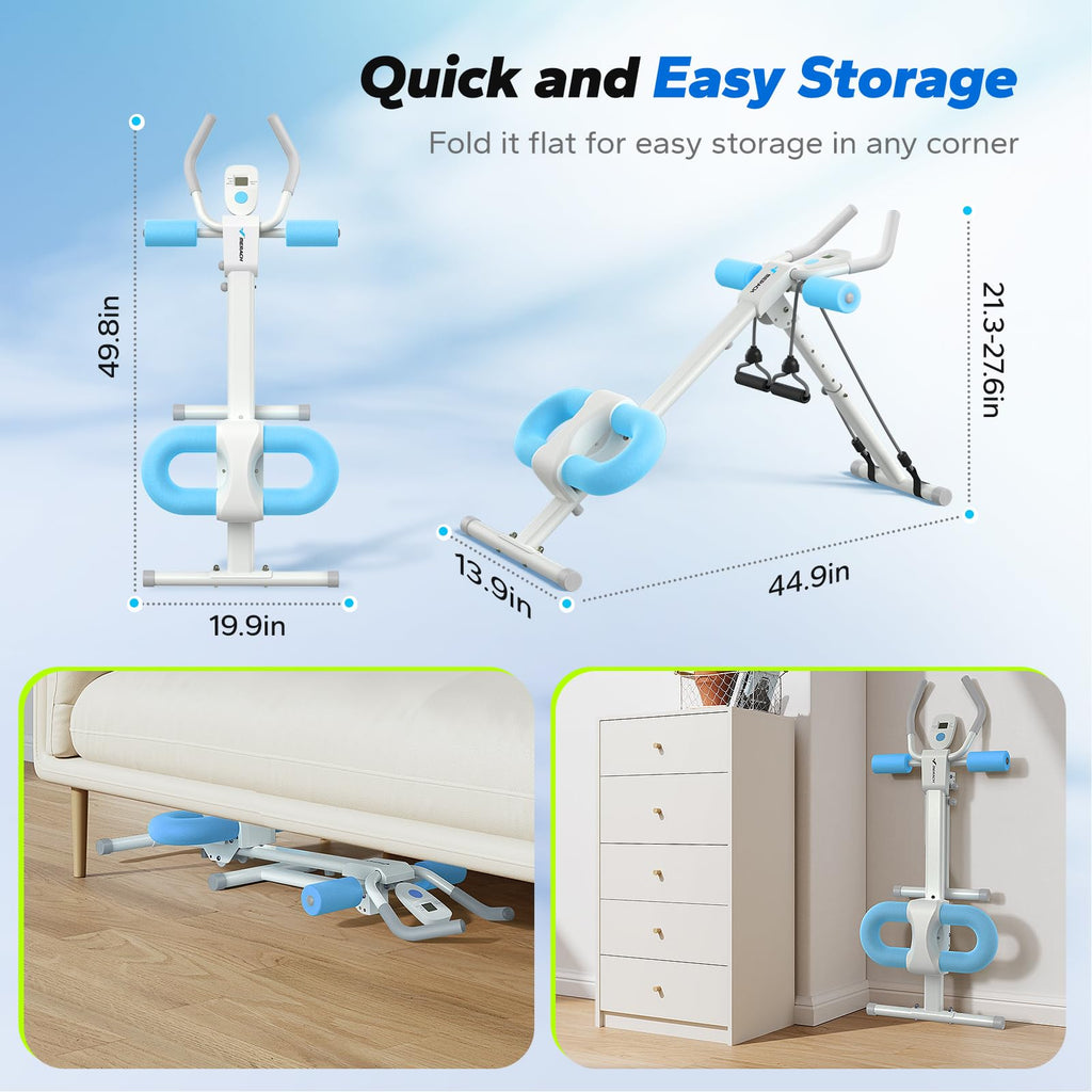 Foldable Ab Machine – Adjustable Core & Abdominal Trainer for Home Workouts